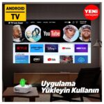 Vankyo Sunspark 500W Android TV 1080P Destekli Projeksiyon Cihazı 5G Wi-Fi + 5.1 Bluetooth - LCD LED - 240 Inç Yansıtma-Dahili Hoparlör-PS5/XBOX/HDMI/USB/VGA/AV - Görsel 4
