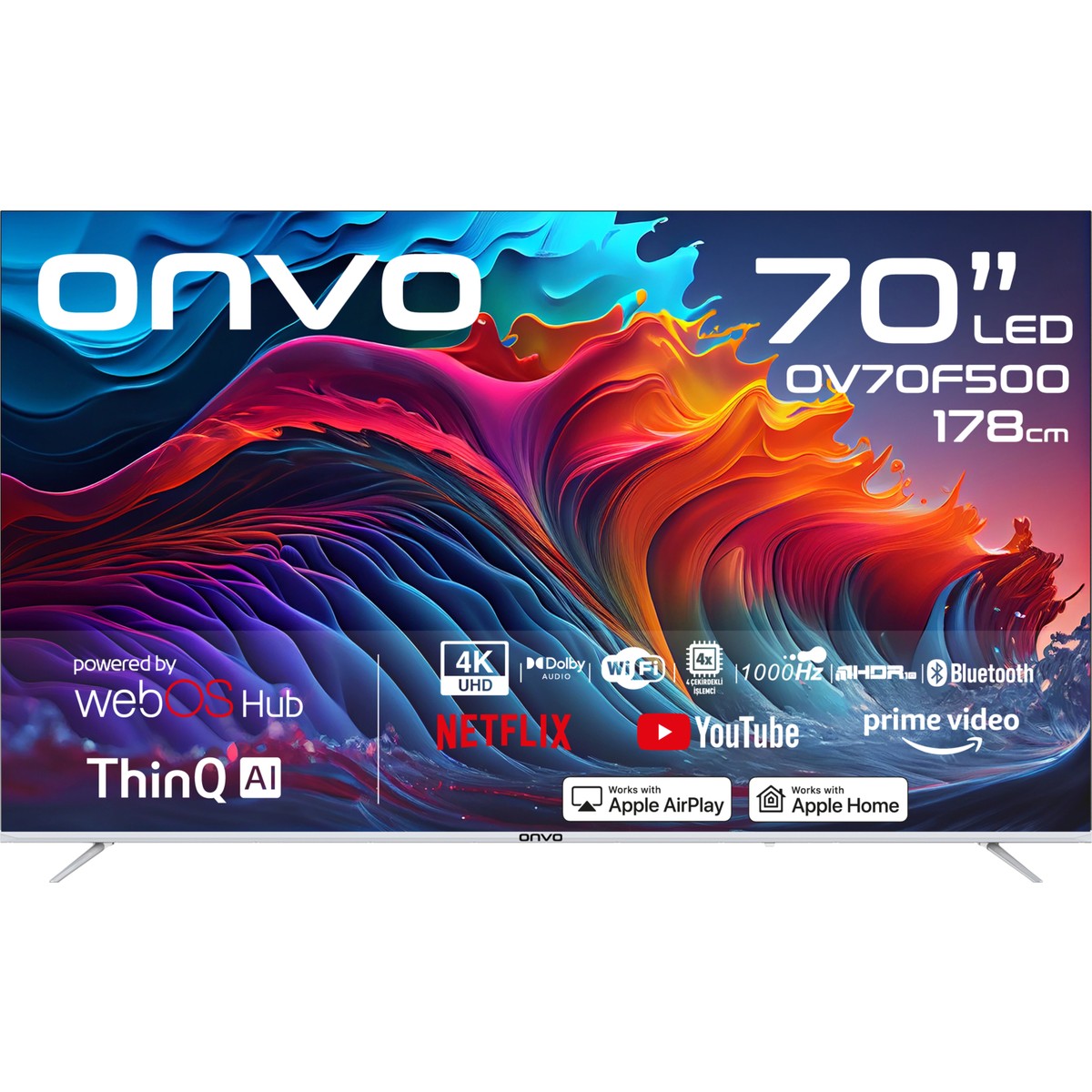 110000794393754.jpg Onvo OV70F500 70" 178 Ekran Uydu Alıcılı 4K Ultra HD Smart LED TV - Görsel 1