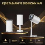 Robeve Robeve Taşınabilir Ayarlanabilir Projeksiyon Projektör Cihazı 4K Görüntü Projeksiyon Portatif Projektör 1080P Destekli Projeksiyon Smart Versiyon Akıllı Projeksiyon Cihazı - Görsel 2