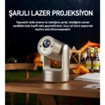 Robeve Kalobee Şarjlı Akıllı Mini Projektör Şarjlı Projeksiyon Cihazı - Android Kurulu, 4K/1080P Çözünürlük, Wifi 6, Bluetooth 5.0, Taşınabilir Kablosuz Ev Sineması Projektörü Akıllı Projeksiyon - Görsel 4