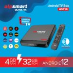Alpsmart AS514 4G/32G Android TvBox Ses Komutlu BT Air Kumanda Android 12