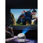 Ensiga 4K Şarjlı Bluetooth Android Akıllı Hoparlörlü Işıklı Gerçek 4K Taşınabilir Sinema Projektörü - Görsel 4