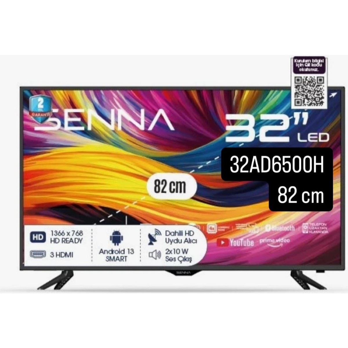 110000959784833.jpg Senna 32AD6500H 32'' 82 Ekran Uydu Alıcılı HD Ready Android Smart LED TV - Görsel 1