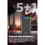 Teknoloji Gelsin HP-TV04 5+1 Soundbar Ev Sinema Sistemi Stereo Hd Ses Kalitesi Rgb Kablolu 45W Amfi 15WX5 Soundbar - Görsel 2