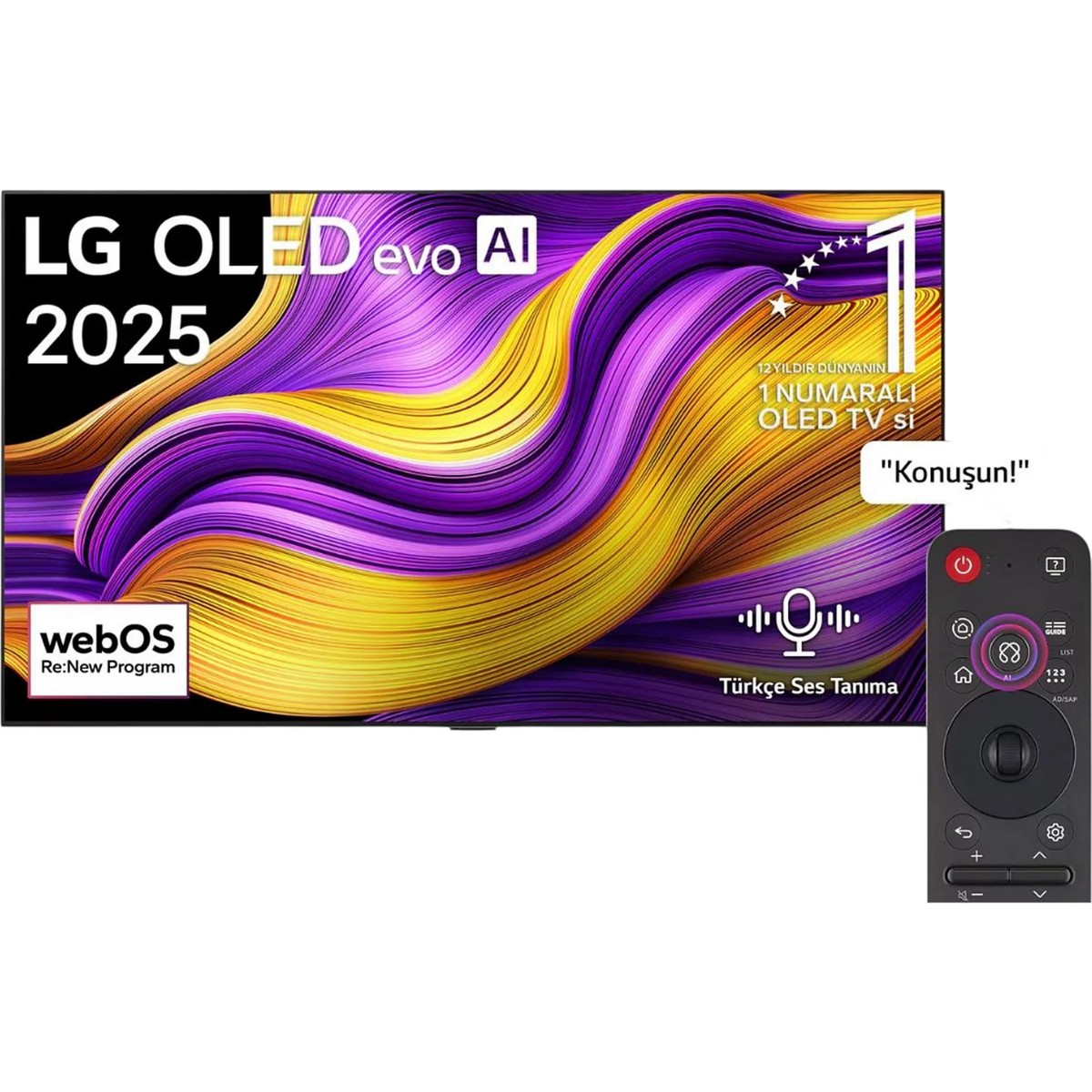 110001138987362.jpg LG OLED65G55LW 65'' 165 Ekran Uydu Alıcılı 4k Ultra HD Smart webOS OLED Evo TV - Görsel 1