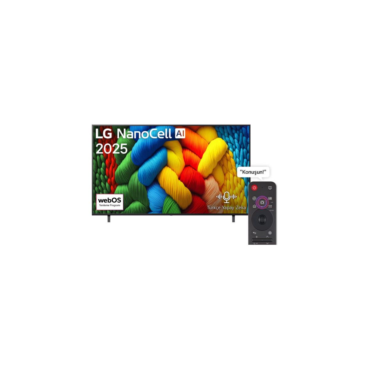 110001147388654.jpg LG 75NANO80A6B 75'' 191 Ekran Uydu Alıcılı 4K Ultra HD Smart webOS Nanocell TV - Görsel 1