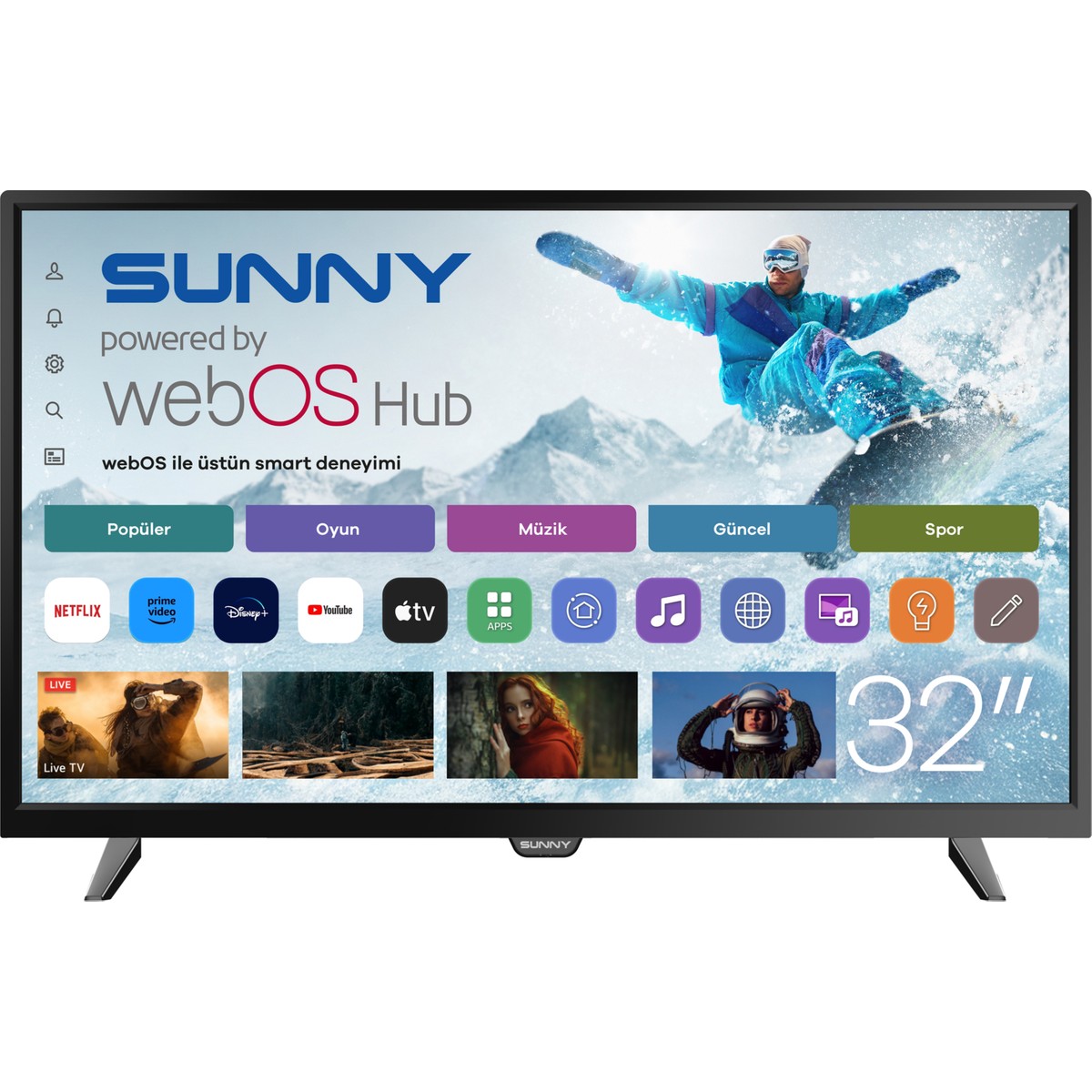 110001151895543.jpg Sunny SN32DAL540 32" 81 Ekran Dahili Uydu Alıcılı HD Ready Smart webOS LED TV - Görsel 1