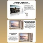 Harvox Apollon Hy7 Bataryalı Projeksiyon Cihazı Taşınabilir 4K Destekli 1080P Android Sistemli Projektör - Görsel 2