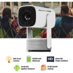 Harvox K2 Bataryalı Projeksiyon Cihazı Taşınabilir 4K Destekli 1080P Android Sistemli Projektör
