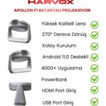 Harvox Apollon P1 Bataryalı Projeksiyon Cihazı Taşınabilir 4K Destekli 1080P Android Sistemli Projektör - Görsel 2