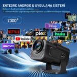 Tarçın 4K Full Hd 1080P Taşınabilir Projektör Oda Nemlendiricisi Hediyeli– 270° Döner Tasarım, Wifi 6 & Bluetooth 5.2, Otomatik Düzeltme, HDMI & USB Girişli - Görsel 3