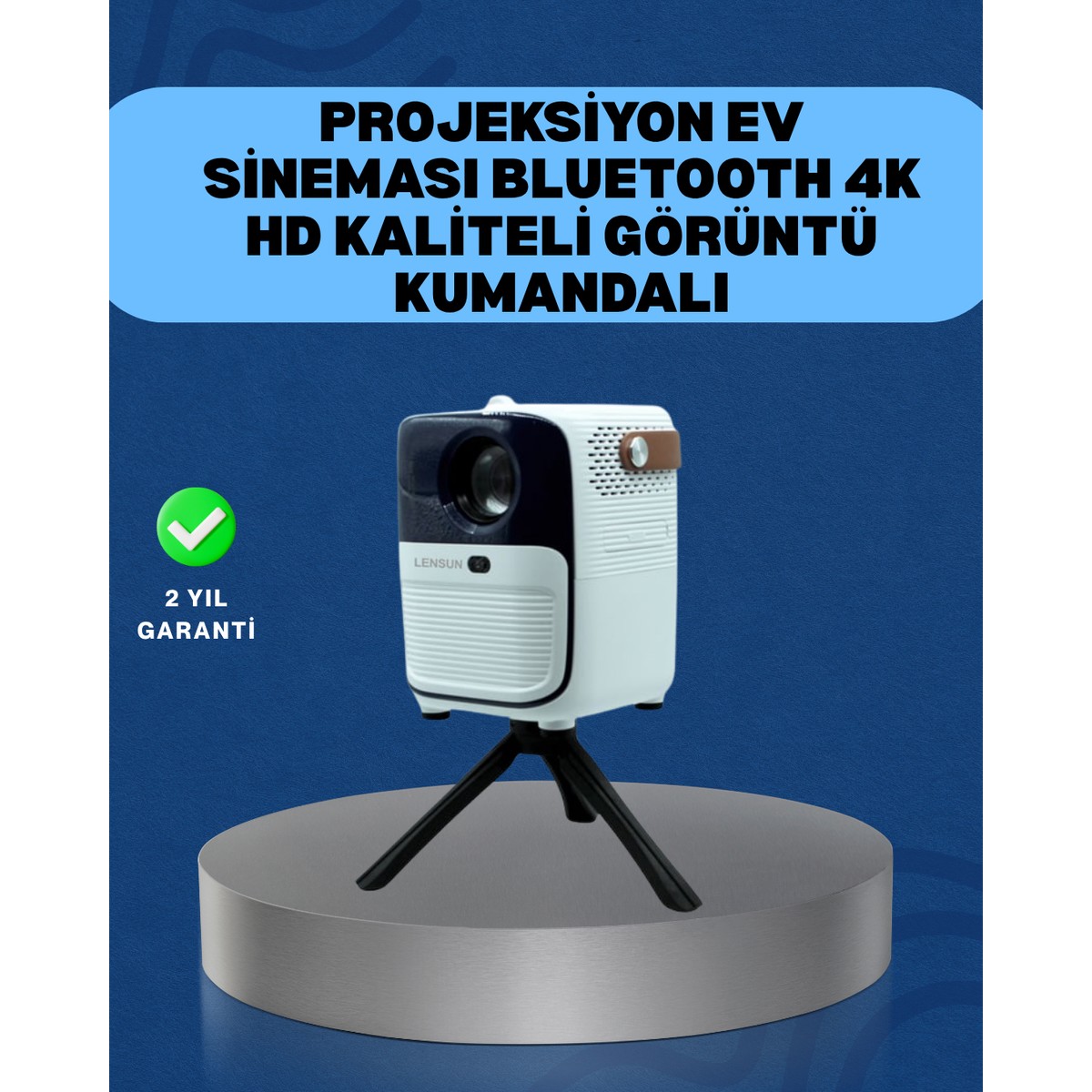 110001290918379.jpg Ultra Hd Çözünürlüklü Taşınabilir Projektör – 1920X1080 Piksel Görüntü - EMY6292-5085 - Görsel 1