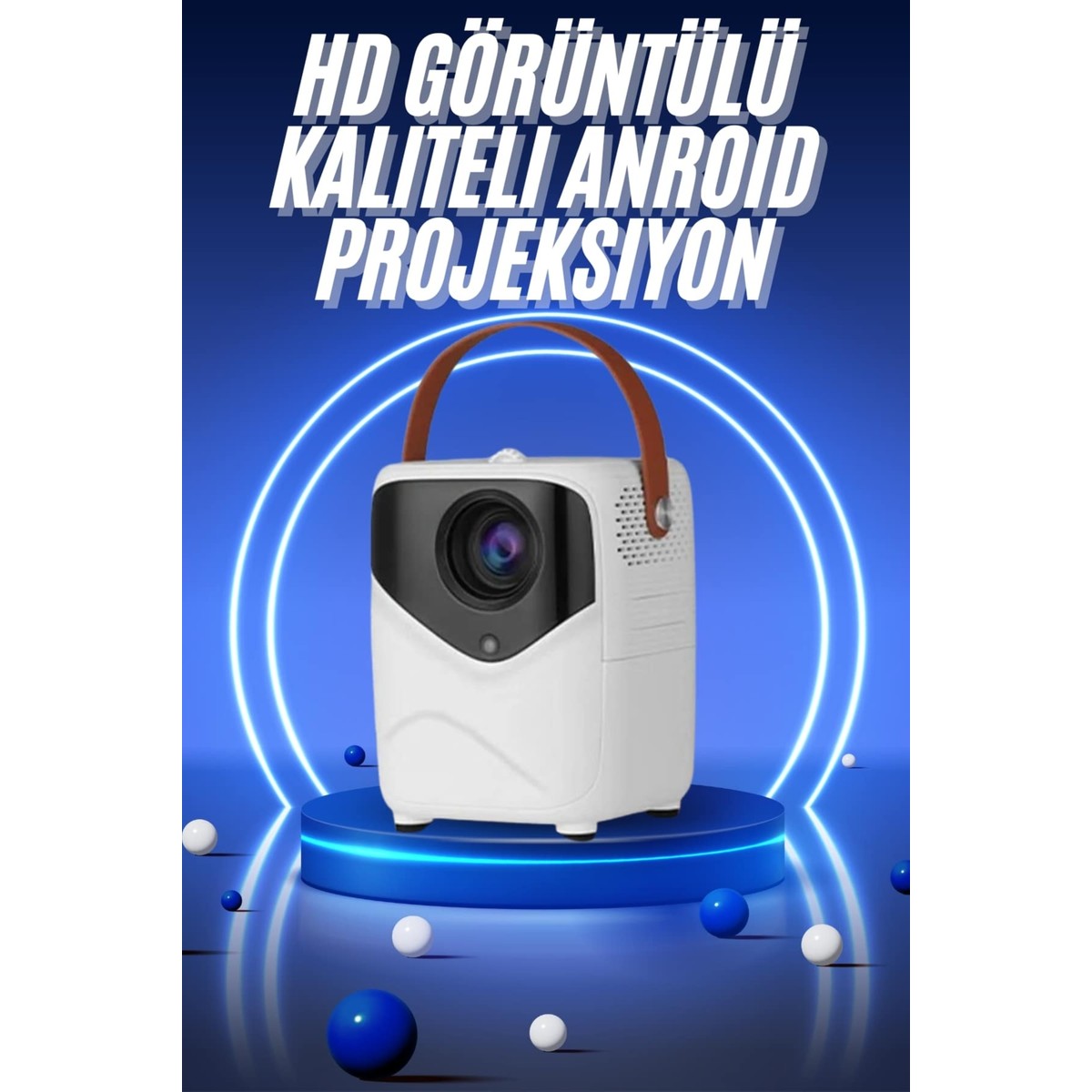 110001290921546.jpg Hd Ayaklı Portatif Projeksiyon Cihazı Bluetooth Wifi Akıllı Android Işlemcili - EMY7028-7399 - Görsel 1