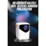 Projeksiyon Ev Sineması Bluetooth 4K Hd Kaliteli Görüntü Kumandalı - EMY2702-1630