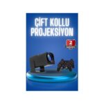 İlk El Grup Android Projeksiyon Siyah Taşınabilir Sinema Projektörü 4K 1080P Ev Sineması Bluetooth - Görsel 2