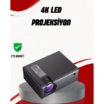 Ev Sineması Için LED Projeksiyon Cihazı – Gündüz Görünür Parlaklık, Oyun Konsolu Uyumlu